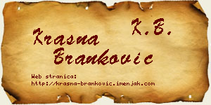 Krasna Branković vizit kartica